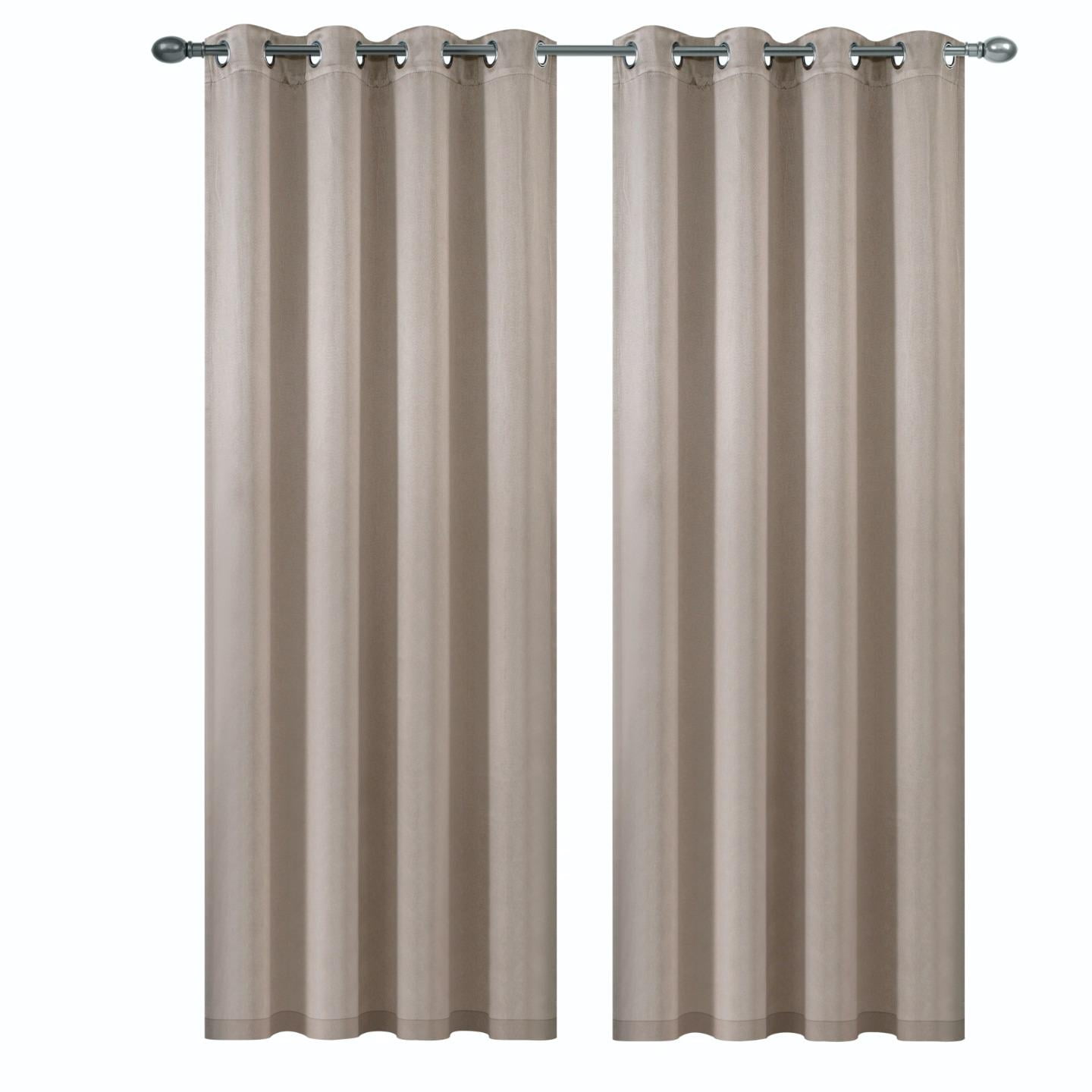 Luxe Weavers Pair of Window Panels Cream 100% Blackout Curtains 95" Length for Bedrooms, Energy Efficient Drapes