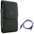 thumbnail image 1 of Case Belt Clip w 6ft USB-C Cable for Samsung Galaxy S22 Plus,S22 S21 FE 5G - Leather Holster Cover, Purple Type-C Charger Cord, 1 of 11