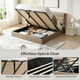 thumbnail image 6 of Zanmintaobo King Bed Frame with Lift up Storage & Layered Linen Upholstered Headboard - Sturdy,Noise-Free,No Box Spring Needed,Easy Assembly,Mushroom, 6 of 13