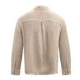 thumbnail image 4 of Zimjoy Mens Business Casual Dress Textured Button Down Long Sleeve Shirts Men Lightweight Solid Color Collared Mens Dress Shirts, Beige L, 4 of 4