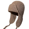 thumbnail image 5 of Guiexla Women Knitted Hat Earflap Beanie Super Soft Solid Color Thickened Windproof Cold Weather Fashion Knitted Cap, 5 of 8