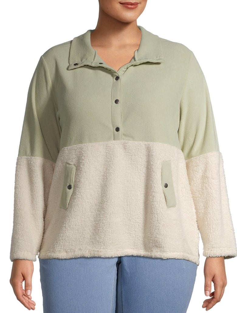 fake sherpa pullover