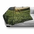 thumbnail image 2 of Landscape Soft Flannel Fleece Throw Blanket, Photo of Tea Plantation Cameron Highlands Hot Balloon Malaysia, Cozy Plush for Indoor and Outdoor Use, 50" x 60", Olive Green and Champagne, by Ambesonne, 2 of 5
