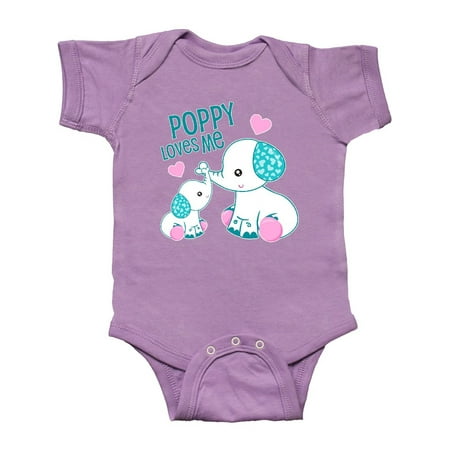 

Inktastic Poppy Loves Me-cute elephants Gift Baby Boy or Baby Girl Bodysuit