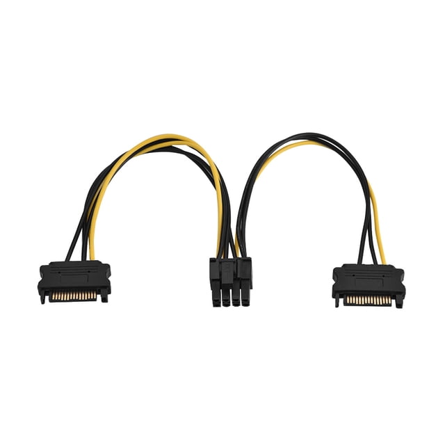 Cable adaptador de fuente de alimentación PCI-E PCI Express de 15 pines macho a 8 pines hembra (0,2 m)