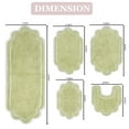 thumbnail image 6 of Home Weavers Allure Collection 100% Cotton Non-Slip Bathroom Rug Set Machine Washable Bathroom Rug, U Shaped Contour, Bathroom Rug, Bath Rug, Runner, Green Color 5 Piece Bath Rug set, 6 of 9
