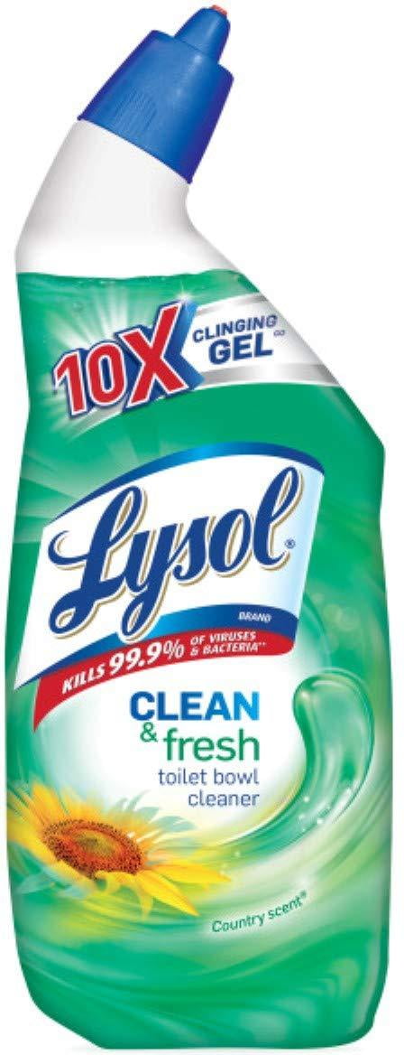 Lysol Power and Fresh Cling Toilet Bowl Cleaner, Fresh and Lime Scent, 24 Ounce, 4 Count