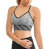 Athletic Works Womens Active Striped Seamless Cami Sports Bra