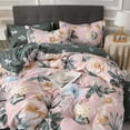 thumbnail image 4 of KIUINNO Flower Printed Duvet Cover Set Light Weight Microfiber Bedding set Queen Size, 4 of 8