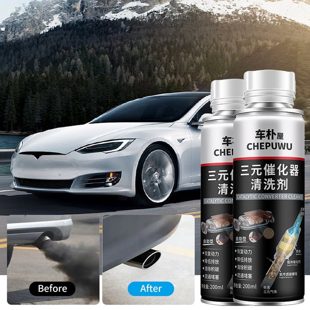 Limpiador de Convertidores Catalíticos de Tres Vías - Limpiador de 200 ml para motores y sistemas de escape para coches de gasolina - Elimina depósitos de carbono, mejora la eficiencia del