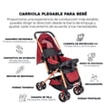 thumbnail image 4 of Carriola Bebe Plegable De Paseo Infantil Compacta Reclinable, 4 of 8