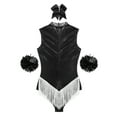 thumbnail image 6 of zdhoor Women Metallic Cheer Leader Costumes Performance Cheerleading Uniform Outfits Halloween Black M, 6 of 7