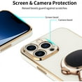 thumbnail image 4 of 6D Plating Astronaut Hidden Stand Case Cover for iPhone 12 Pro Max Women Astronaut Folding Bracket Kickstand iPhone Case with Camera Protector Soft TPU Shockproof Bumper 6.7 Inch - White, 4 of 6