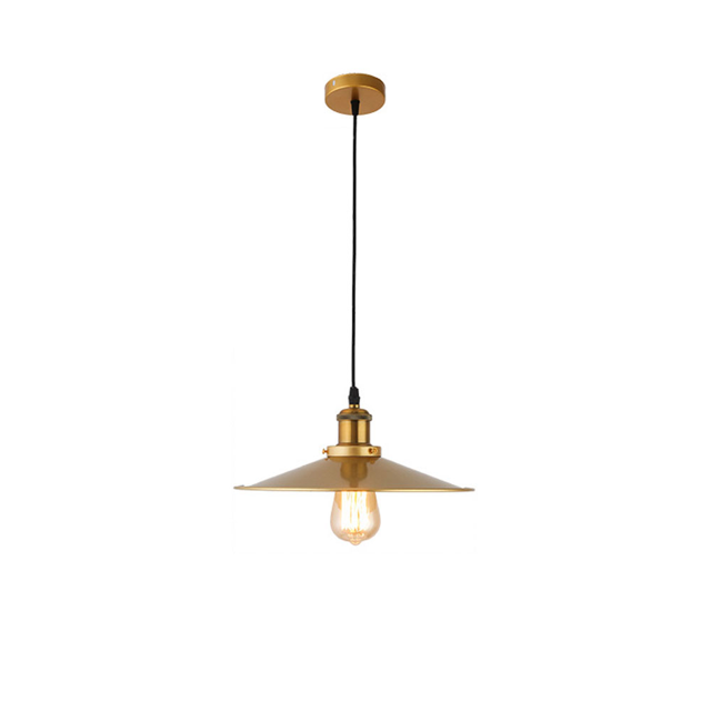 Gold Industrial Style Metal Pendant Lamp, Retro American Rustic Pendant Lighting, Simple Farmhouse Pendant Light Fixture for Over Kitchen Sink Island Dining Room Table Entrance Bar Counter