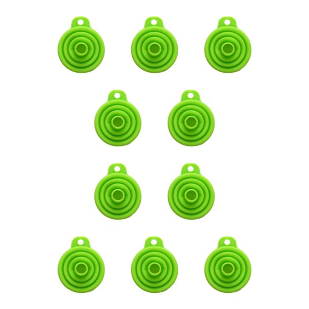Toystoory Embudo de silicona práctico y fiable para las necesidades diarias Resistente a las manchas y alto verde verde 10Conjunto