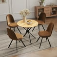 thumbnail image 5 of Homy Casa Swivel Dining Chairs Set of 4, Upholstered Kitchen Chairs for Living Room Office, Brown, 5 of 8