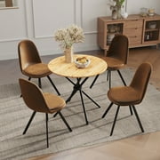 Homy Casa Swivel Dining Chairs Set of 4, Upholstered Kitchen Chairs for Living Room Office, Brown
