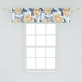 thumbnail image 2 of Springtime Window Valance, Autumn Vibes Garden Scene Rose Pattern on Striped Backdrop Art, Curtain Valance for Kitchen Bedroom with Rod Pocket, 54" X 18", Pale Sky Blue Pale Orange, by Ambesonne, 2 of 2