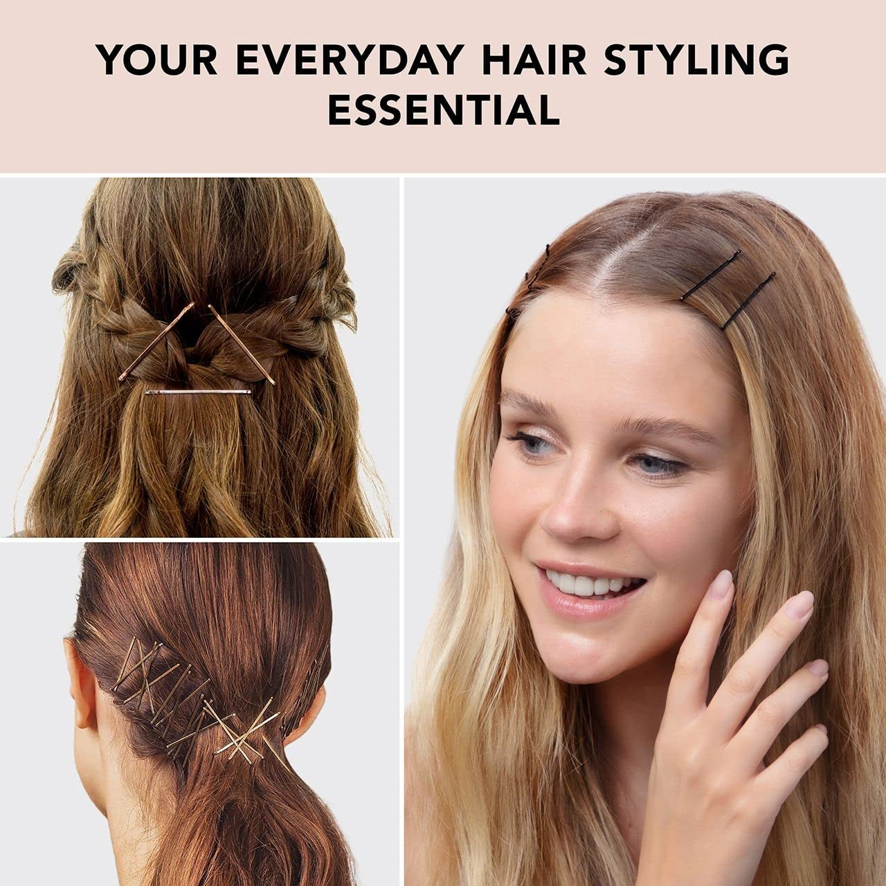 Kitsch Bobby Pins In Braun – 45 Stück, 1,87 Zoll, Mit Epoxid-Spitzen, Für Alle Haartypen, Ideal Zum Stylen Und Fixieren
