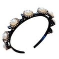 thumbnail image 2 of Diademas para mujer, diadema cuadrada con perlas y diamantes de imitación, horquilla rota, accesorios para el cabello, una banda, 2 of 2