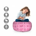 thumbnail image 2 of Abstract Storage Toy Bag Chair, Floral Theme Flower Patterns with Royal Ornaments Modern Art, Stuffed Animal Organizer Washable Bag, Large Size, Pink Pale Pink, by Ambesonne, 2 of 3