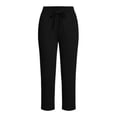 thumbnail image 4 of Drovellove Women's Plus Size Elastic Waist Drawstring Cropped Pants with Pockets – Casual Yoga & Gym Joggers, 4 of 5