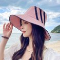 thumbnail image 4 of Sombrero de pescador ajustable con circunferencia de 54-60cm, gorro de lavabo a rayas de verano para mujer, sombrero de protección solar con aleros grandes para exteriores, 4 of 5