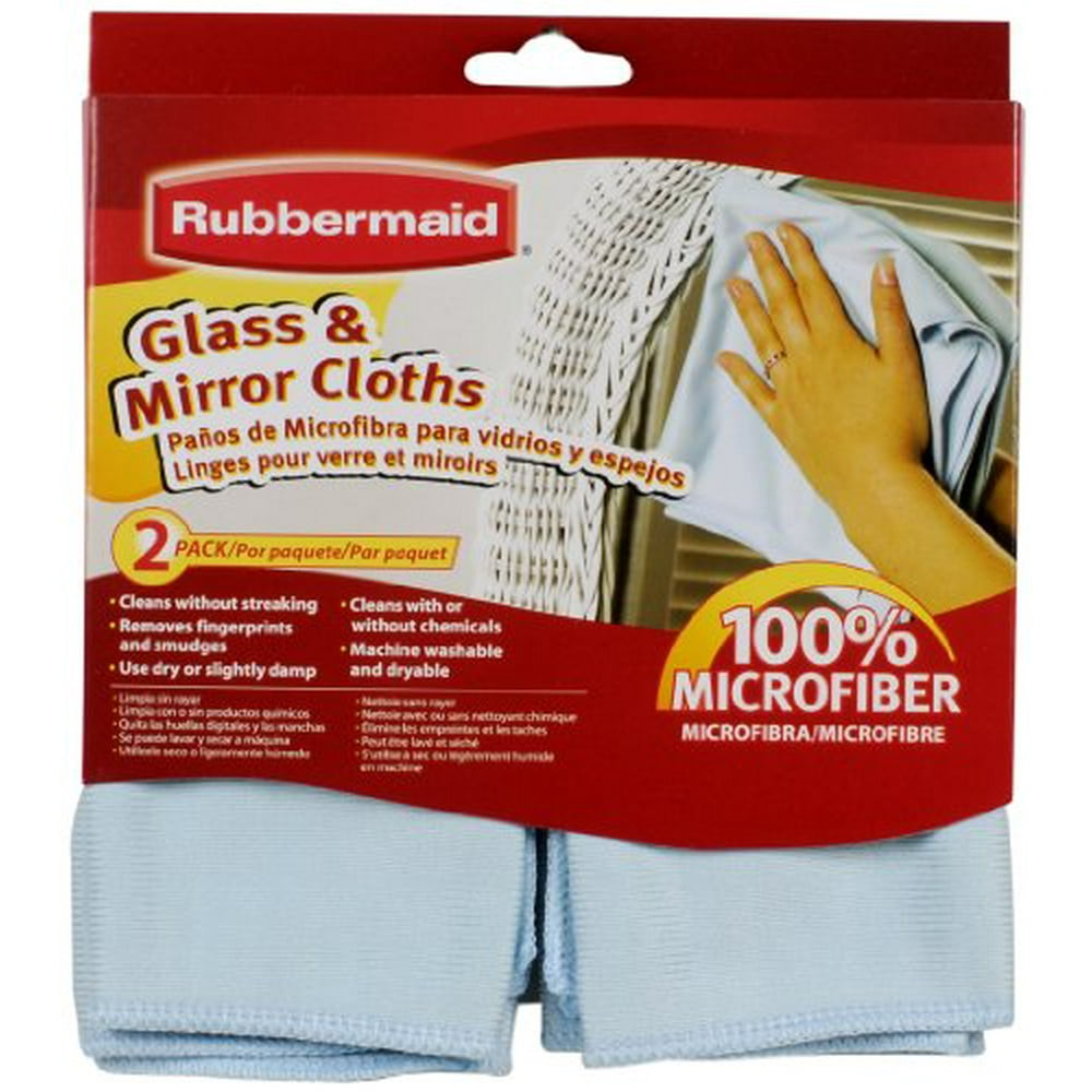 Rubbermaid 2Pack Microfiber Glass Cleaning Cloth, Blue (FG6M0206)
