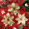 thumbnail image 5 of 24PCS Christmas Poinsettia with Clips Glitter Artificial Flower Winter Party Supplies for Xmas Tree Ornament Wedding Birthday Wreath Decoration, 5 of 7