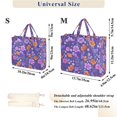 thumbnail image 2 of FORMRS Womens Corduroy Tote Bag Crossbody Shoulder Purse Handbag with Detachable Strap, Purple Wildflowers Pattern, 2 of 7
