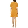 thumbnail image 3 of Allegra K Women's Dots Print Square Neck Ruffle Hem Above Knee Casual Dress, 3 of 6