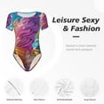 thumbnail image 4 of Fotbe Rainbow Melting Ice Cream Body de Mujer con Cuello Redondo y Mangas Cortas, Sin Mangas Ajustado, Suave, Cómodo y Básico-Large, 4 of 7