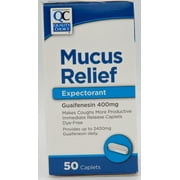 2 Pack Quality Choice Mucus Relief Expectorant Guaifenesin 400mg 50 Caplets Each