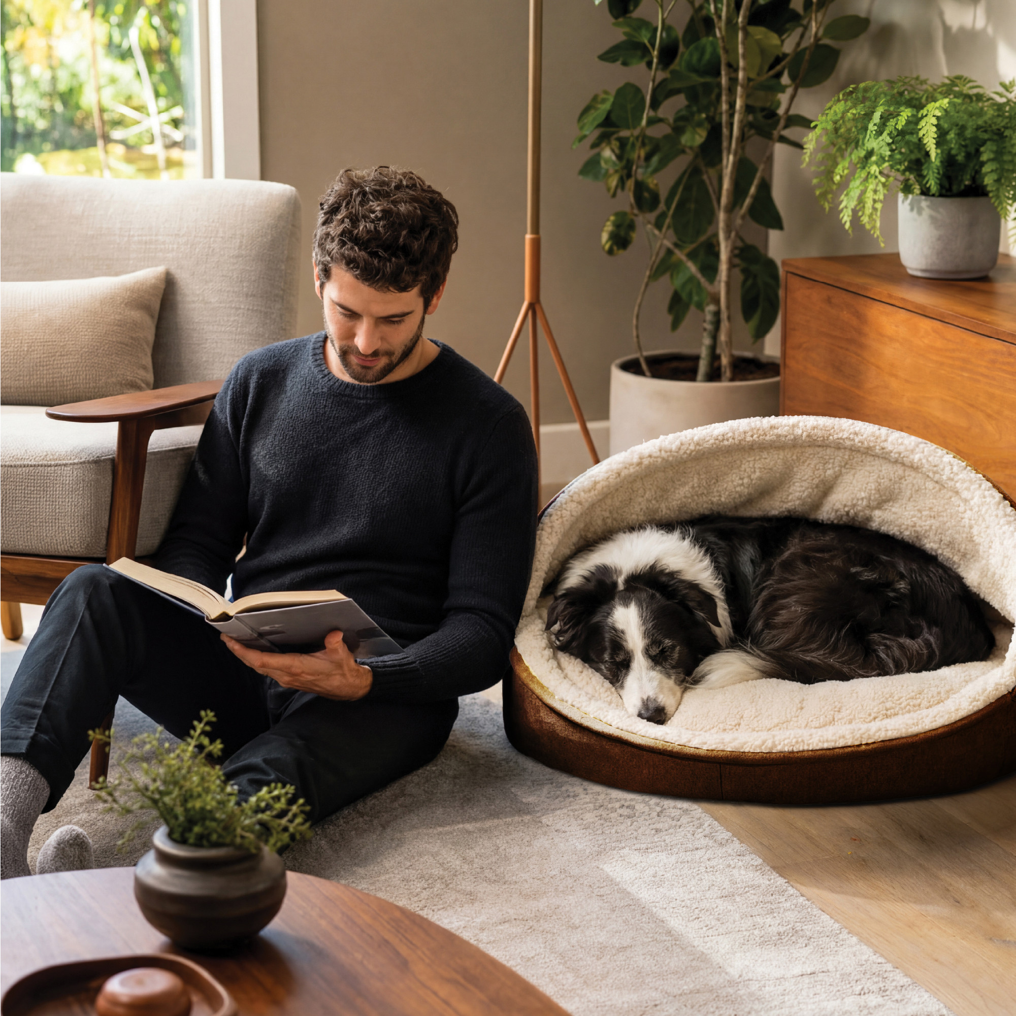 FurHaven 26-Inch Orthopedic Round Dog Bed, Espresso photo 8