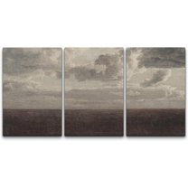 PixonSign Canvas Print Wall Art Set Storm Cloud Pastoral Country Farmhouse Landscape Nature Wilderness Illustrations Modern Art Decorative Rustic Relax Colorful for Bedroom - 24"x36"x3