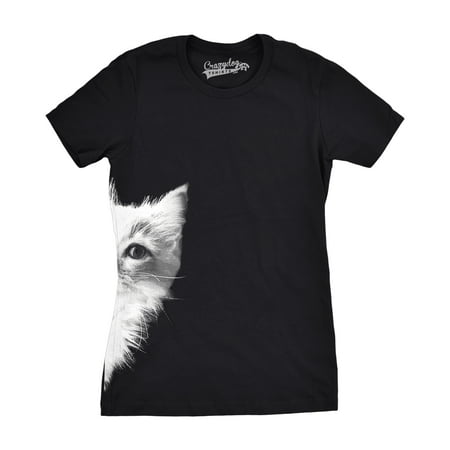 - Womens Peek a Boo Kitty Funny Cat Face Crazy Cat Lover Adorable Kitten T shirt