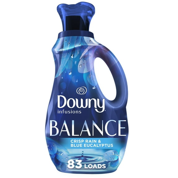 Downy Infusions Laundry Fabric Softener Liquid, BALANCE, Crisp Rain and Blue Eucalyptus, 56 fl oz