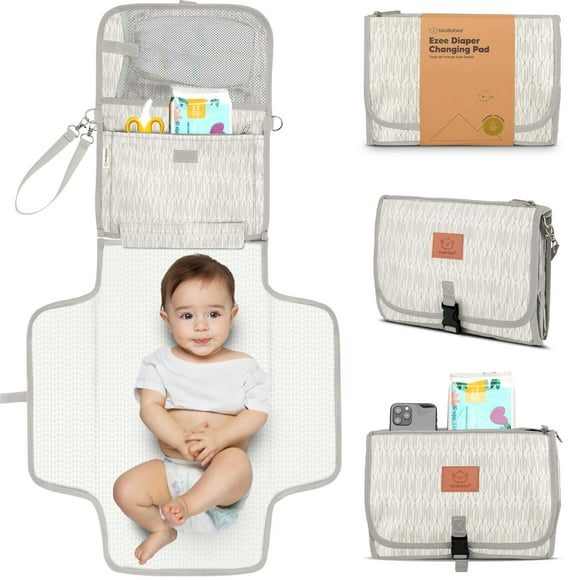 Colchoneta Portátil Impermeable para Cambio de Pañales KeaBabies con Bolsillos