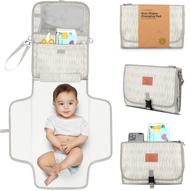 Colchoneta Portátil Impermeable para Cambio de Pañales KeaBabies con Bolsillos