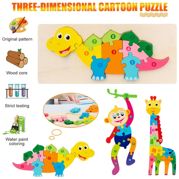 lnkoo puzzles for toddlers educational playset animal jigsaw puzzles with vibrant colors educational montessori toys brain building peg puzzles for 1 2 3 boys and girls walmart com
