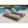 thumbnail image 4 of Laguna 3-Piece Eucalyptus Wood Outdoor Patio Furniture Chaise Lounge Set w/2 Chaise Lounges and Side Table, 4 of 7