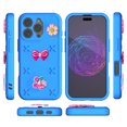thumbnail image 5 of Compatible with iPhone 16 Pro Kids Boys Girls Skin Friendly Case, Cute 3D Bowknot Butterfly Floral Bee Cartoon Design Soft Silicone Shockproof Protective Drop-resistance Stylish Cover, Blue, 5 of 6