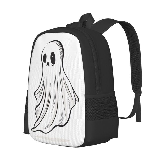 Balery Cute Ghost Simple Drawing Mochila para hombre y mujer - Tela Oxford 600D resistente - Gran capacidad, resistente al agua, ideal para la escuela, viajes y senderismo