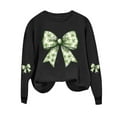 thumbnail image 3 of YueHuiYing Women's Oversized Hoodless Sweatshirt with Letter Print Round Neck Long Sleeve St. Patrick's Day Versatile Style, 3 of 4