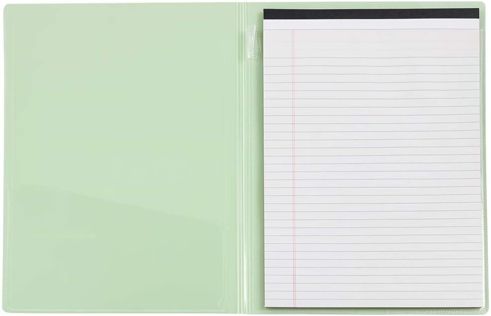 JAM Paper Plastic Padfolio, Green, 9 1/2 x 12 1/4 inches, Sold Individually