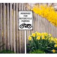 thumbnail image 3 of Letrero de estacionamiento reservado para motocicletas de 8 x 12 pulgadas con estaca, estaca decorativa para plantas, arte para césped, decoración de patio, adornos para caminos de interior, 3 of 6