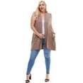 thumbnail image 4 of Pastel by Vivienne Women's Sleeveless Cardigan in Plus Size Mocha XX-Large, 4 of 4