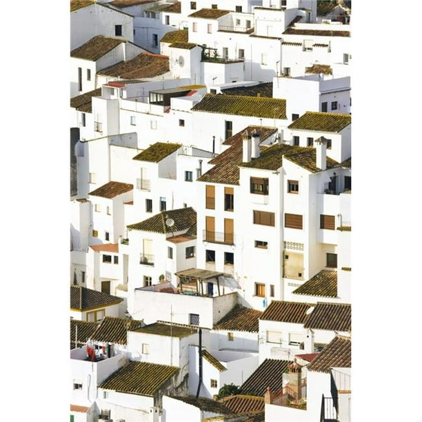 Posterazzi DPI1844392LARGE Vue Surélevée de Maisons Mauresques - Casares Malaga Province Espagne Affiche Impression, Grand - 24 x 36