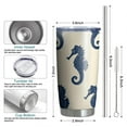 thumbnail image 6 of 20 Oz Ocean Seahorse Coffee Tumbler Double Wall Insulated Stainless Steel Water Bottle | Metal Reusable Thermoses Flask with Cup Cap | Leak & Sweat Proof with Anti-Dust Lid, 6 of 7