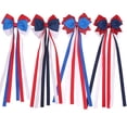 thumbnail image 3 of Patriotic Star Flag Tassel Hair Bows, Glitter Fabric Ribbon Hairpins for American Independence Day, 4th of July Event & Party Decorations, 3 of 8